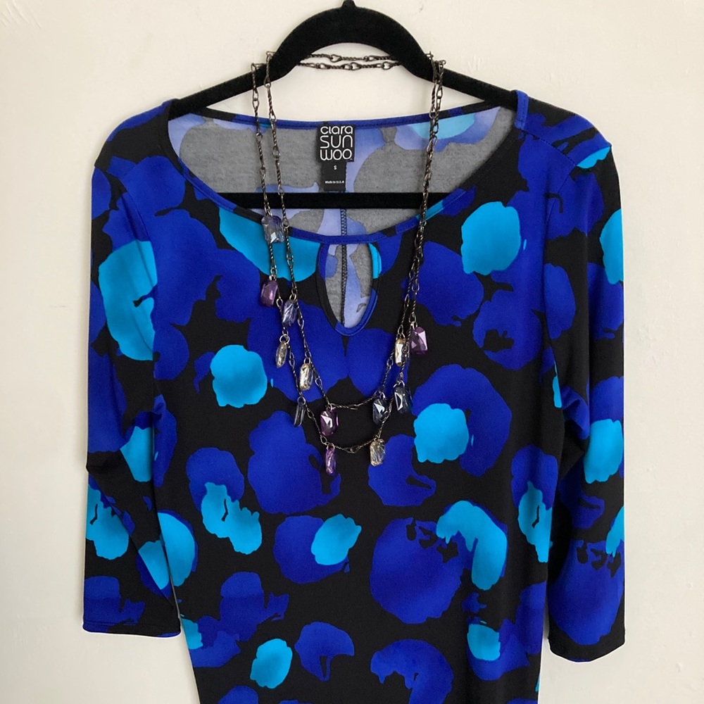 ❤️CIARA SUN WOO SIZZE S BLUE/PURPLE TUNIC TIP.  NWOT